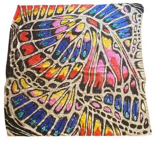 Made of Me Butterfly Abstract Square Scarf Multicolor Artistic Wrap 40"x40"